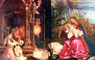 「イーゼンハイムのアントニンの降誕」、c1490-1528 作： Matthias Gruenewald