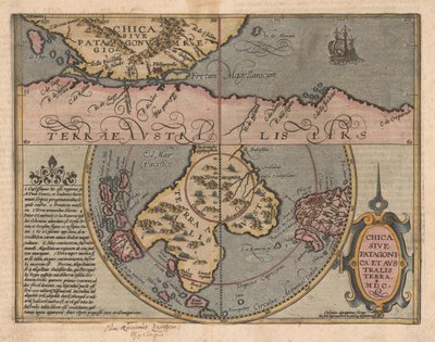 Chica sive Patagonica et Australis Terra From Geographisches Handtbuch、1600 作： Matthias Quad