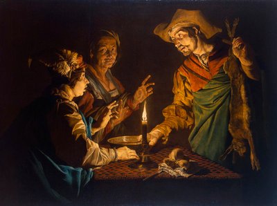エサウとヤコブ、1640 年代。 作： Matthias Stomer
