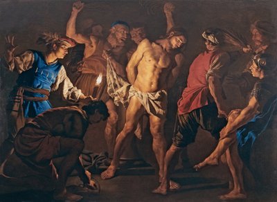 キリストの鞭打ち、c。 1640。 作： Matthias Stomer