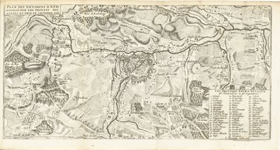 ベレグ ヴァン アト、1706 年 同盟軍に包囲され、1706 年 10 月 2 日に撮影されたアト周辺の平面図 (タイトルのオブジェクト) 作： Matthijs Pool (possibly)
