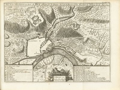 ベレグ ヴァン ホイ、1705 年 S.A.E. 軍に包囲されたシティ シャトーとユイ砦の平面図 de Baviere & du Marechal de Villeroy le 1705 年 5 月 26 日 (オブジェクトのタイトル) 作： Matthijs Pool (possibly)