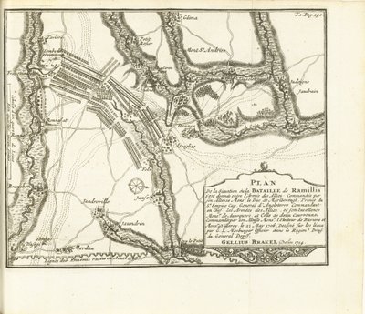 スラグ・ビ・ラミリーズ、1706年 S.A.E. 軍に包囲されたシティ シャトーとユイ砦の平面図 de Baviere & du Marechal de Villeroy le 1705 年 5 月 26 日 (オブジェクトのタイトル) 作： Matthijs Pool (possibly)