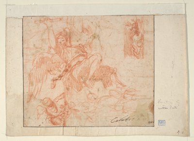フライング・エンジェルとその他のフィギュア 作： Mattia Preti