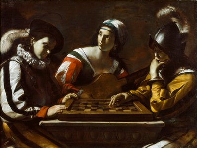 The Game of Draughts（1630年代）。 作： Mattia Preti