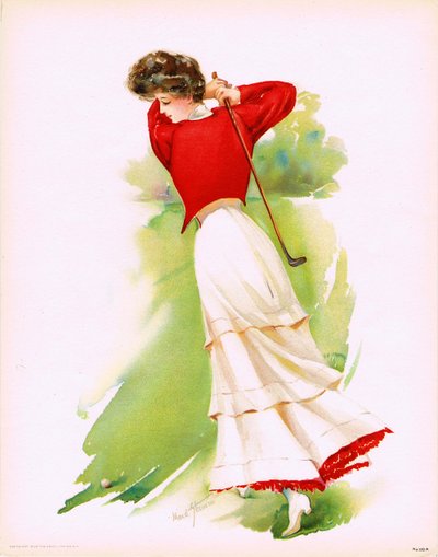 レディ・ゴルファー、1908年。 作： Maud Stumm