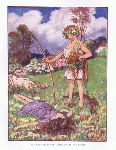 世界で最も美しい小さな男の子、レディアンズ童話、1914年からのイラスト 作： Maud Tindal Atkinson