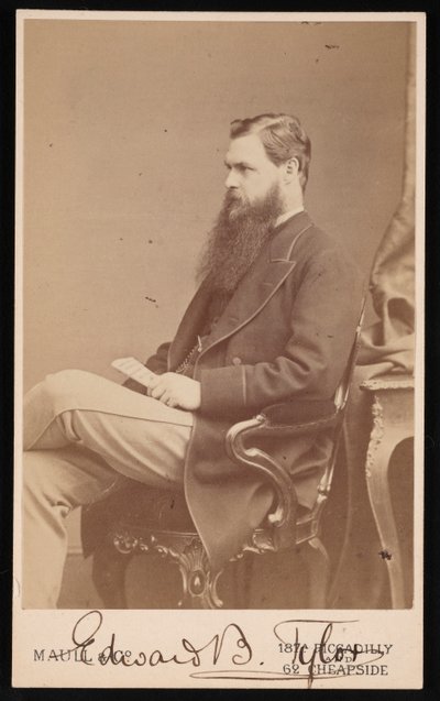 エドワード・バーネット・タイラーの肖像、1832～1917年、1872～1877年。 作： Maull and Co