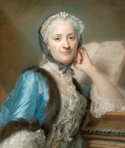 マダム・アンヌ＝ジャンヌ・カサネア・ド・モンドンヴィル、旧姓ブーコン（1708-1780）の肖像画 作： Maurice-Quentin de La Tour