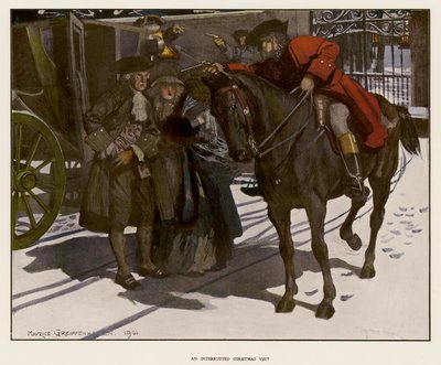 ハイウェイマンによって中断されたクリスマスの訪問 (色リソ) 作： モーリス（後）Greiffenhagen