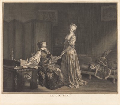 その契約 作： Maurice Blot after Jean Honoré Fragonard