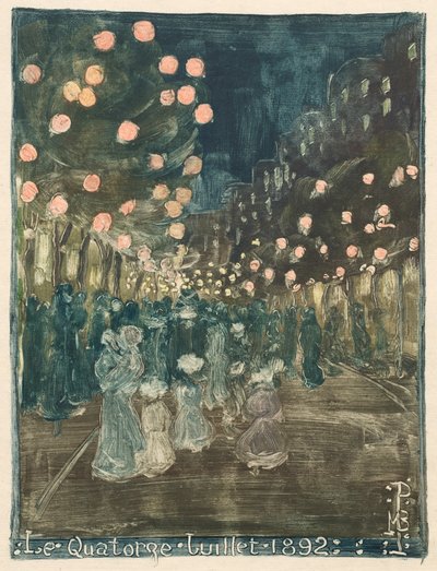 バスティーユデー、1892年。 作： Maurice Brazil Prendergast