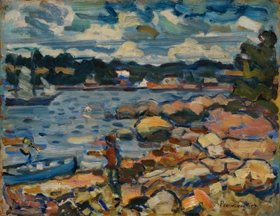 メイン州ブルックスビル（川と岩） 作： Maurice Brazil Prendergast