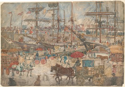 イーストボストンのドック、19001904年。 作： Maurice Brazil Prendergast