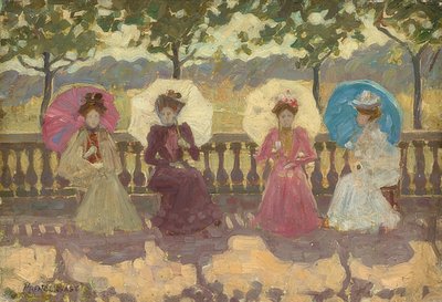 公園では、パリ。 1891 作： Maurice Brazil Prendergast