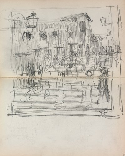 イタリアのスケッチブック：橋と図93および94、1898〜1899年。 作： Maurice Brazil Prendergast
