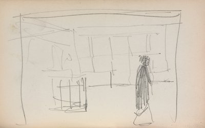 イタリアのスケッチブック：インテリアページの図175、1898〜1899。 作： Maurice Brazil Prendergast