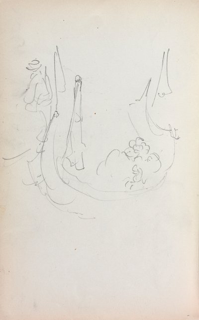 イタリアのスケッチブック：ゴンドラの35ページ、1898年から1899年。 作： Maurice Brazil Prendergast