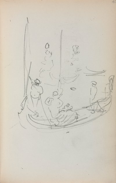 イタリアのスケッチブック：ゴンドラの40ページ、1898年から1899年。 作： Maurice Brazil Prendergast