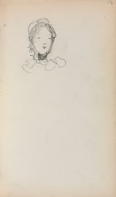イタリアのスケッチブック：少女の頭176ページ、1898年から1899年。 作： Maurice Brazil Prendergast