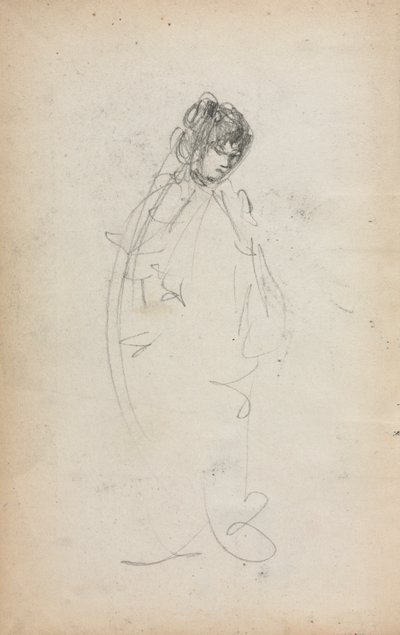 イタリアのスケッチブック：立っている女性のページ1、1898〜1899。 作： Maurice Brazil Prendergast