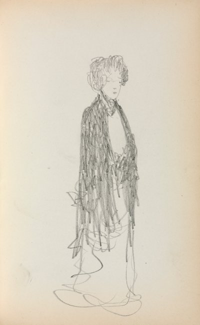 イタリアのスケッチブック：立っている女性のページ213、1898〜1899。 作： Maurice Brazil Prendergast