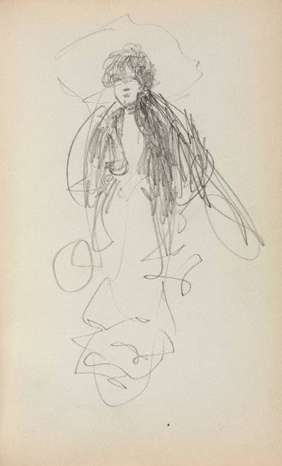 イタリアのスケッチブック：立っている女性のページ219、1898〜1899。 作： Maurice Brazil Prendergast