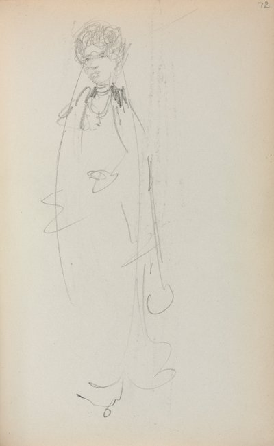 イタリアのスケッチブック：スタンディング・ウーマン72ページ、1898-1899。 作： Maurice Brazil Prendergast