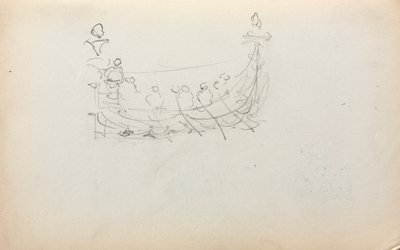 イタリアのスケッチブック：ベネチアンボートのページ29、1898〜1899。 作： Maurice Brazil Prendergast