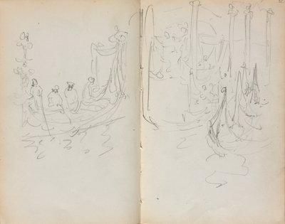 イタリアのスケッチブック：ベネチアンハーバービュー31＆32、1898-1899年。 作： Maurice Brazil Prendergast