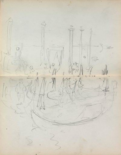 イタリアのスケッチブック：ベネチアンハーバービュー37および38、1898-1899年。 作： Maurice Brazil Prendergast
