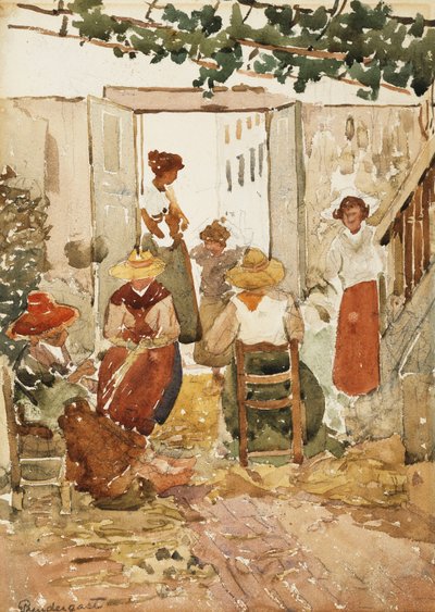 レースメーカー、ヴェネツィア、1898 作： Maurice Brazil Prendergast
