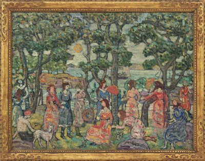 人物のいる風景、1921 作： Maurice Brazil Prendergast