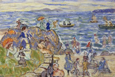 マサチューセッツのビーチのシーン、 作： Maurice Brazil Prendergast