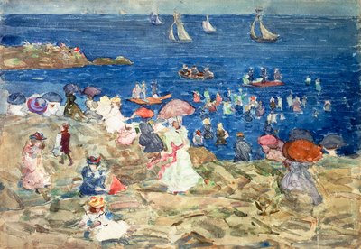 ニューイングランドのビーチシーン、1896-97年頃 作： Maurice Brazil Prendergast