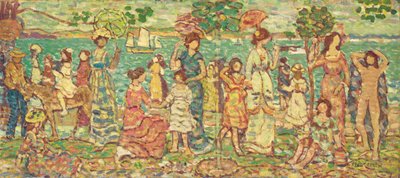 プロムナード、1914年頃 作： Maurice Brazil Prendergast
