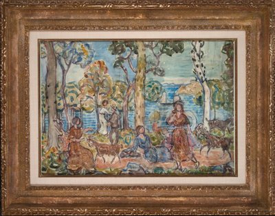 海岸、1914～16年頃（紙に水彩） 作： Maurice Brazil Prendergast