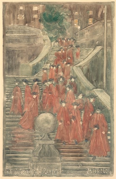 スペイン階段、1898年から1899年。 作： Maurice Brazil Prendergast