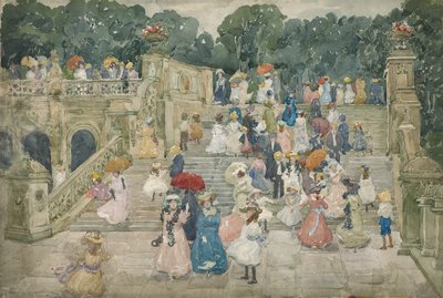 テラスブリッジ、セントラルパーク、1901 作： Maurice Brazil Prendergast