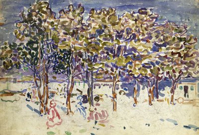 ツリー、1918年 作： Maurice Brazil Prendergast