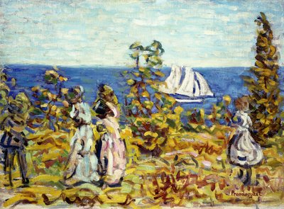 ヨットの眺め、1907-1910年 作： Maurice Brazil Prendergast