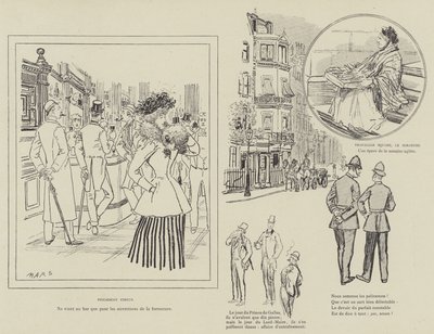 火星によるロンドンの生活のイラスト 作： Maurice Charles Mathieu Bonvoisin