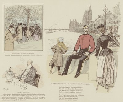 火星によるロンドンの生活のイラスト 作： Maurice Charles Mathieu Bonvoisin