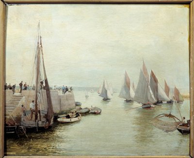 1880 年に漁業が復活。Courant Maurice の絵画 (1847-1925) 作： Maurice Courant