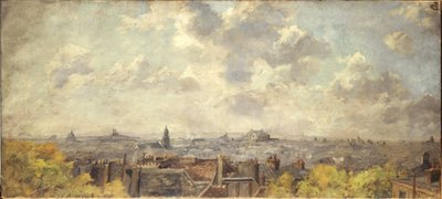 4-1886年、ヴィクトール＝マッセ通りから撮影されたパリの全景（油彩・カンヴァス） 作： Maurice Dainville