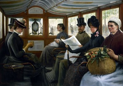 オムニバスの中 1885年頃（油彩・カンヴァス） 作： Maurice Delondre