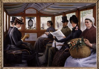 オムニバスの乗客たち 1900年頃（絵画） 作： Maurice Delondre