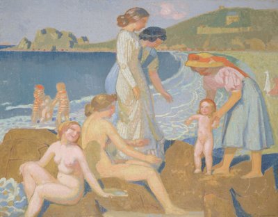 1909～1912年頃、ペロス・ギレックの海水浴客。 作： Maurice Denis