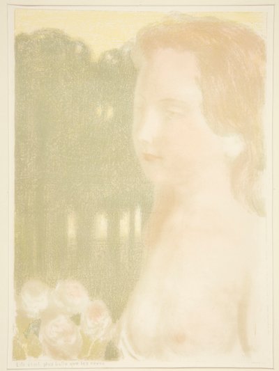 Elle est plus belle que les reves (彼女は夢よりも美しかった) from Love: Twelve Lithographs in Color 作： Maurice Denis