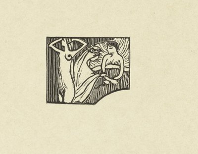 Illustratie bij gedicht uit dichtbundel Sagese van Paul Verlaine 知恵のための刻まれた木の試み 裁判（シリーズタイトル） 作： Maurice Denis